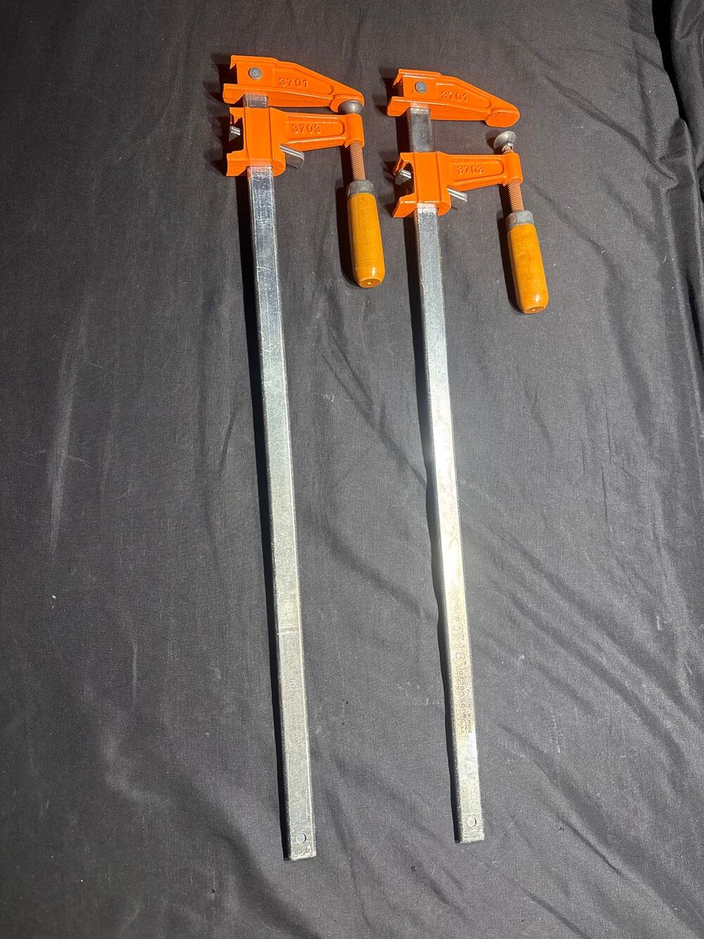 Pair Vintage Jorgensen 3718 Steel Bar Clamps 18 Inch Heavy Duty Made in USA